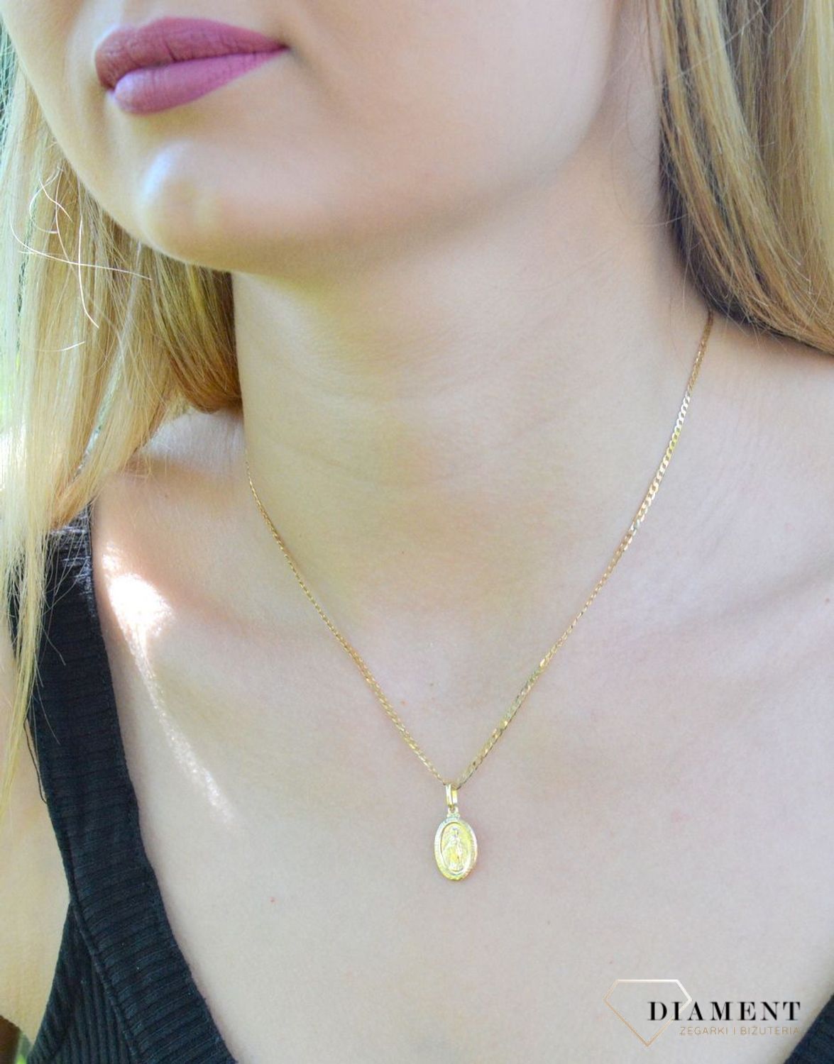 Złota zawieszka 375 'Cudowny Medalik' Maryja Niepokalana ZA 1533A 375mm (2).jpg